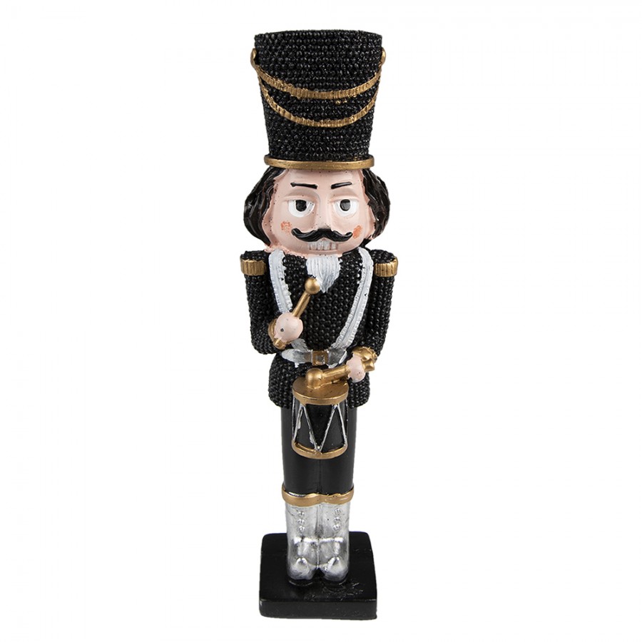 6PR3675 Figurine Nutcracker 16 Cm Black Polyresin Christmas Decoration