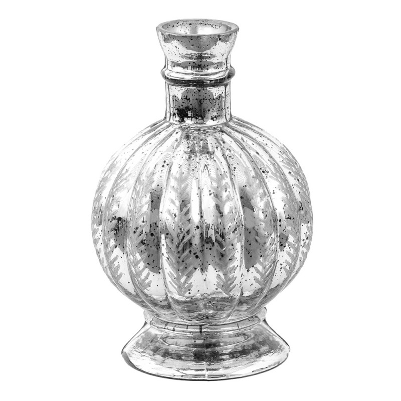 6GL3574 Vase Ø 13x20 cm Silberfarbig Glas Glasvase