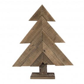 26H2092 Dekoration Weihnachtsbaum 48x10x56 cm Braun Holz