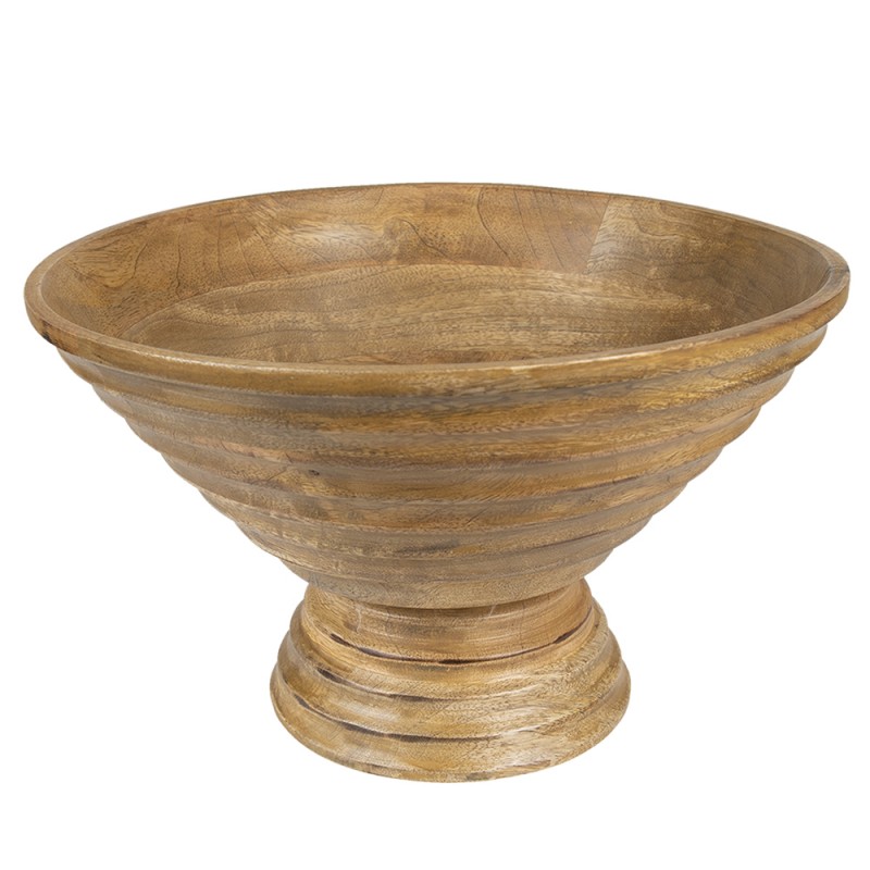 6H2249 Decorative Bowl Ø 30x20 cm Brown Wood Fruit Bowl