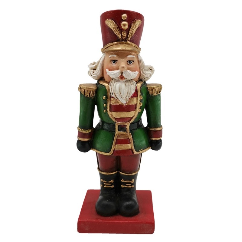 6PR2730 Figurine Casse-noisette 6x5x15 cm Vert Rouge Polyrésine Décoration de Noël