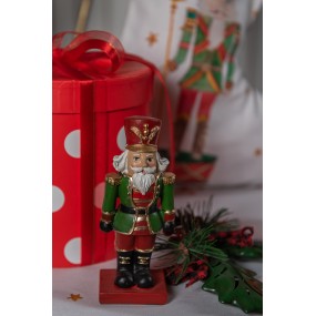 26PR2730 Figurine Nutcracker 6x5x15 cm Green Red Polyresin Christmas Decoration
