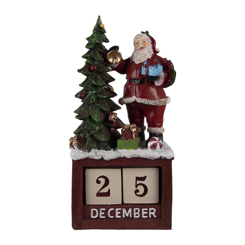 6PR4762 Beeld Kerstman 16x10x34 cm Rood Groen Kunststof Kerstdecoratie