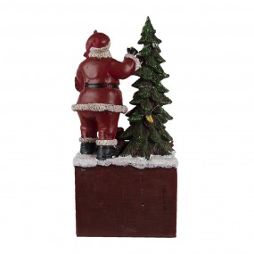 26PR4762 Beeld Kerstman 16x10x34 cm Rood Groen Kunststof Kerstdecoratie