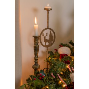 26Y4511 Candle Holder 13*9*48 cm Copper Metal Reindeer