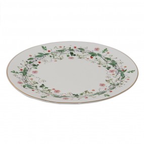 2FWDP Breakfast Plate Ø 21 cm Green Porcelain Flowers Plate