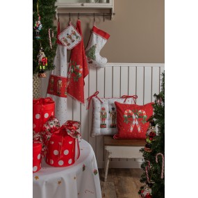 2HLC42-1 Asciugamani da cucina 50x70 cm Rosso Cotone Bastoncino di zucchero Natale Rettangolo Asciugamano da cucina