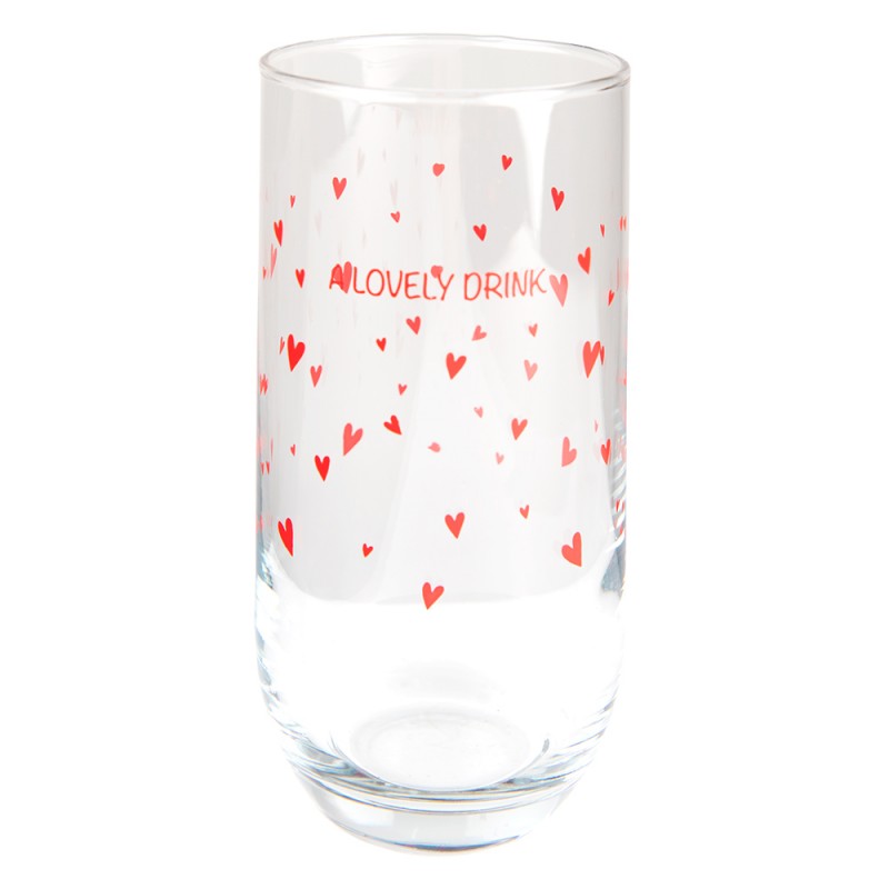 LBSGL0006 Wasserglas 280 ml Glas Herzen Longdrinkglas