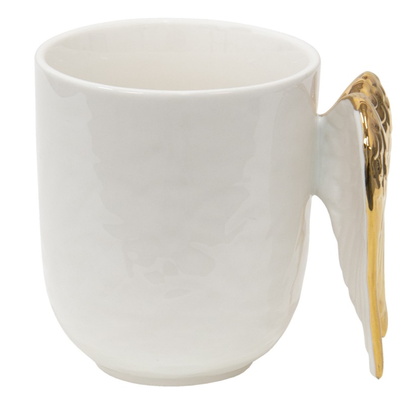 WINMU Mug 350 ml White Ceramic Wings Tea Mug