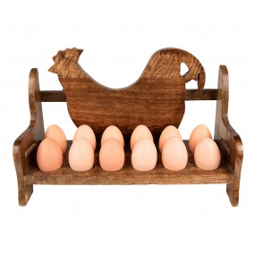 26H2108 Egg Holder 32x13x19 cm Brown Wood Chicken Egg Rack