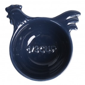 26CE1146 Measuring Spoon 9x9x5 cm Blue Ceramic Rooster Round Measure Spoon