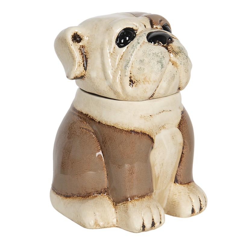 6CE1155 Figurine Dog 20x18x26 cm Brown Beige Ceramic Decorative Figurine