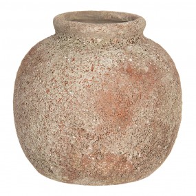 26CE1213 Vaso  8 cm Marrone Ceramica Rotondo Fioriera per interni