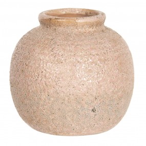 26CE1214 Vaso  8 cm Rosa Beige Ceramica Rotondo Fioriera per interni