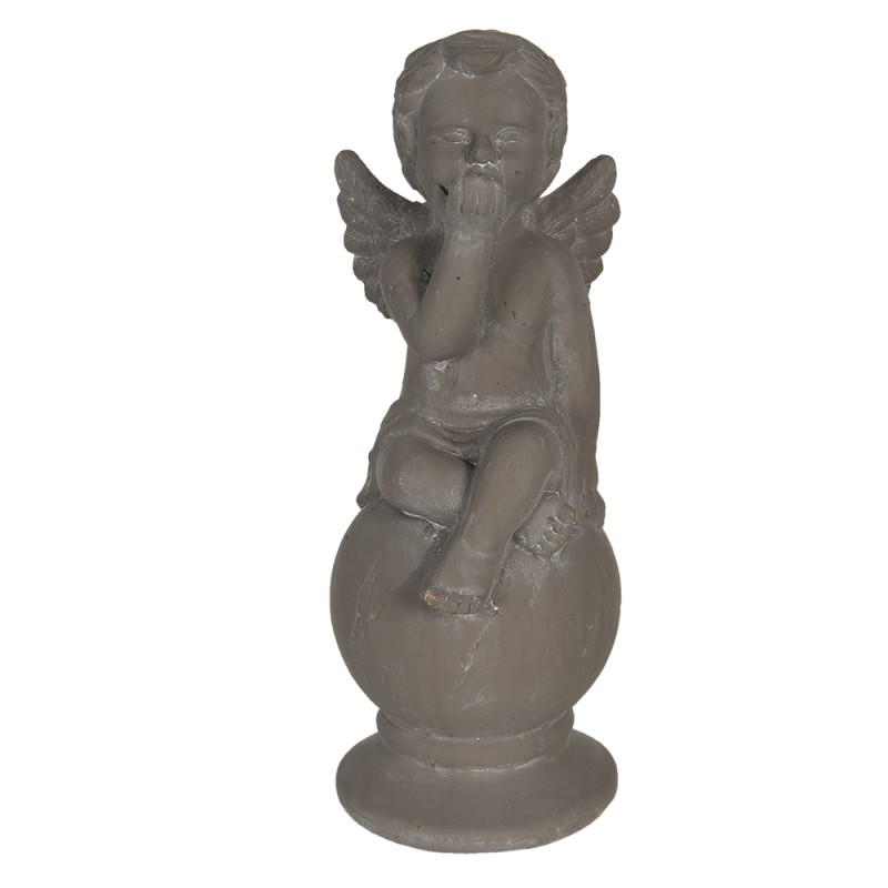 6CE1241 Decoration Angel 38 cm Grey Ceramic Angel