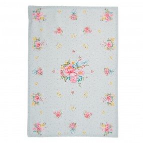 2CHB42-1 Tea Towel 50*70 cm Green Cotton Flowers Rectangle