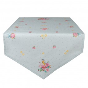 2CHB65 Table Runner 50x160 cm Green Cotton Flowers Tablecloth