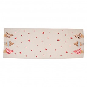 2FAS64 Table Runner 50*140 cm Beige Pink Cotton Ice creams Rectangle