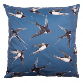 2KT021.315 Cushion Cover 45x45 cm Blue White Polyester Birds Pillow Cover