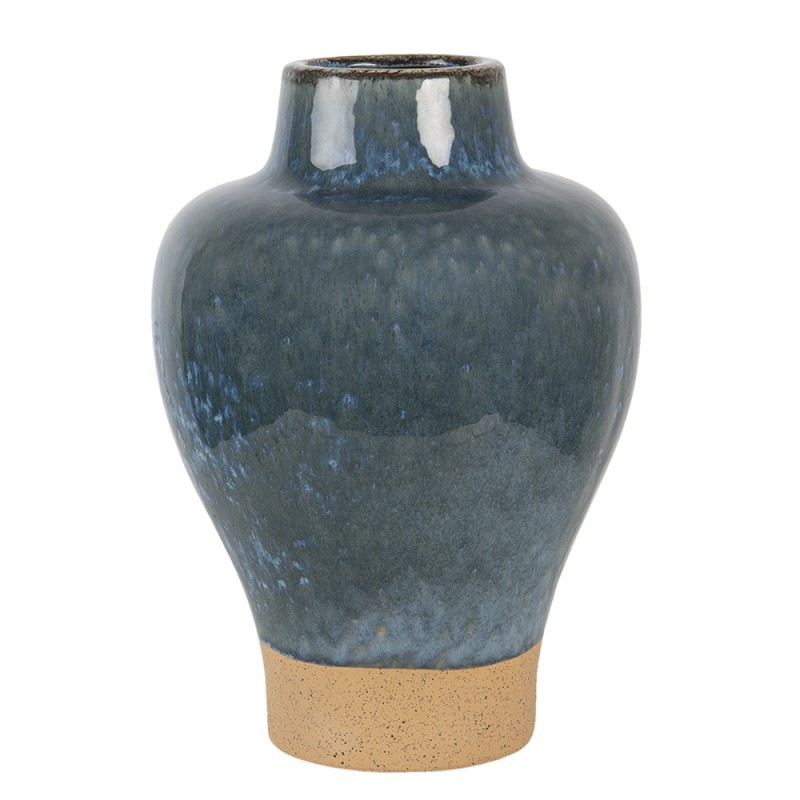 6CE1263 Vase Ø 21x31 cm Blau Keramik Rund Dekoration Vase