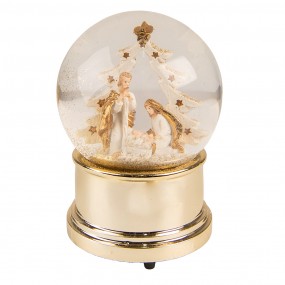 265151 Snow Globe Nativity Scene Ø 10x14 cm Gold colored Plastic Glass