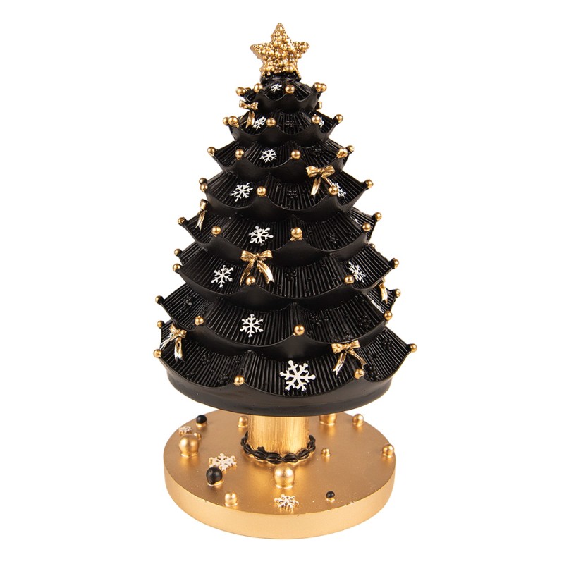 6PR3770 Carillon Albero di Natale 20 cm Nero Poliresina Statuetta decorativa di Natale