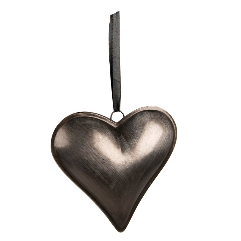 6Y5386L Decorative Pendant 23x22 cm Grey Iron Heart-Shaped Home Decor