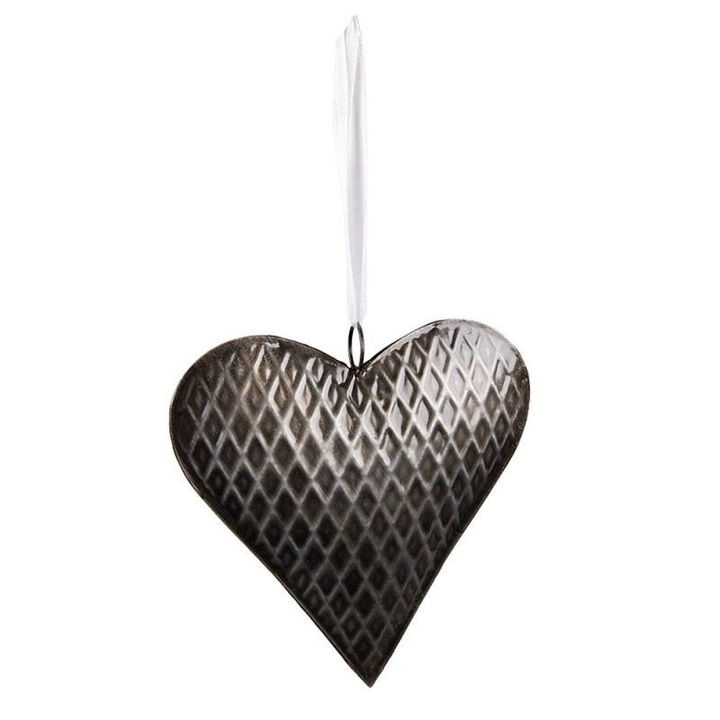 6Y5388 Decorative Pendant 15x15 cm Grey Iron Heart-Shaped Home Decor