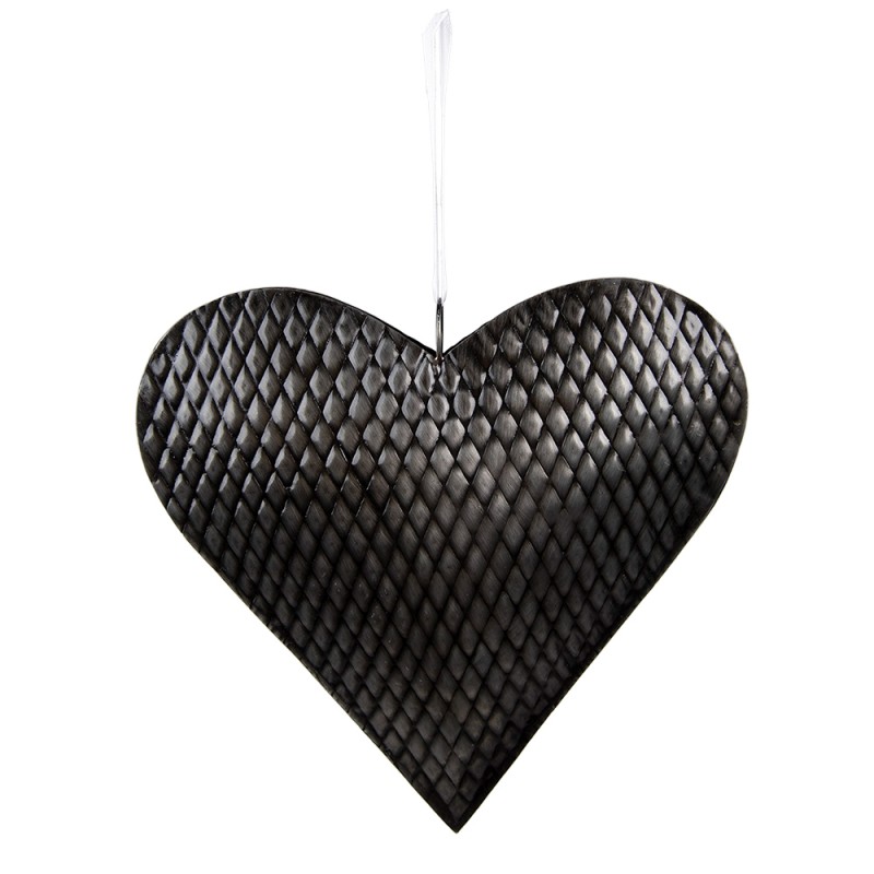 6Y5389 Decorative Pendant 25x25 cm Grey Iron Heart-Shaped Home Decor