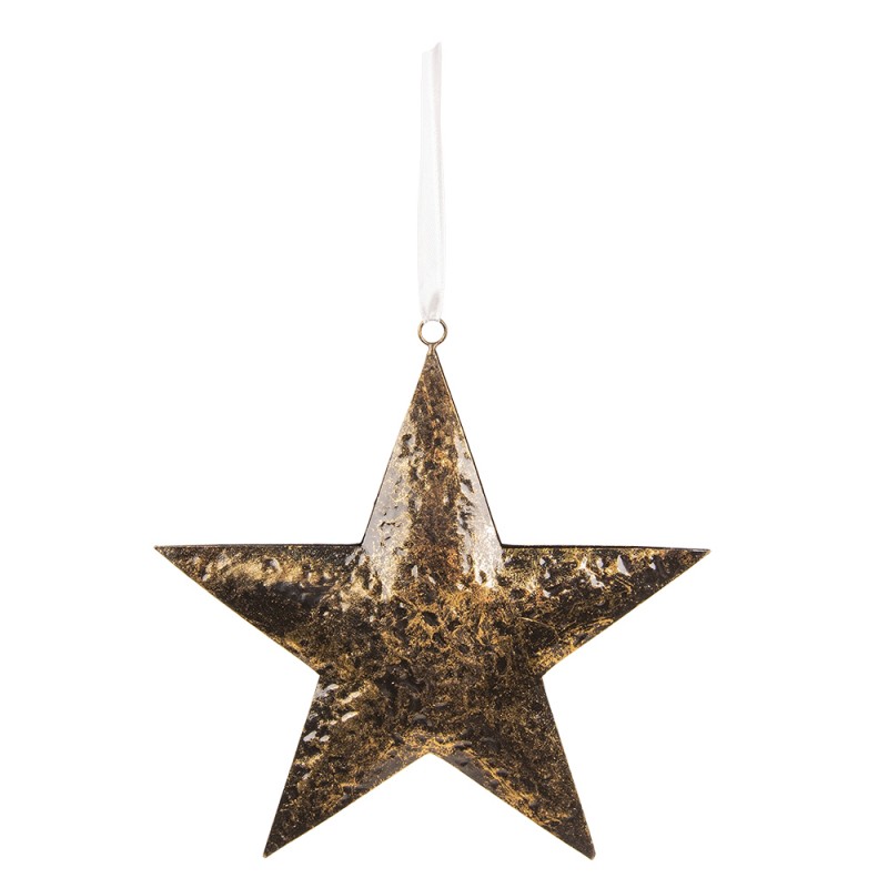 6Y5391 Decorative Pendant Star 25x25 cm Gold colored Iron Christmas Ornament