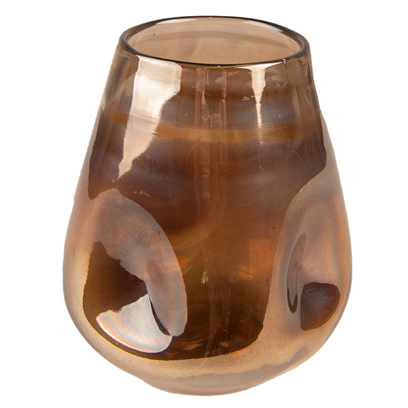 6GL4091CH Vase Ø 10x12 cm Marron Verre Vase en verre
