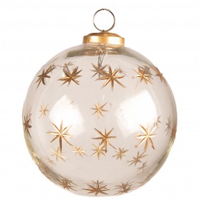 26GL4210L Boule de Noël Ø 15 cm Transparent Verre Étoiles Décoration de Noël