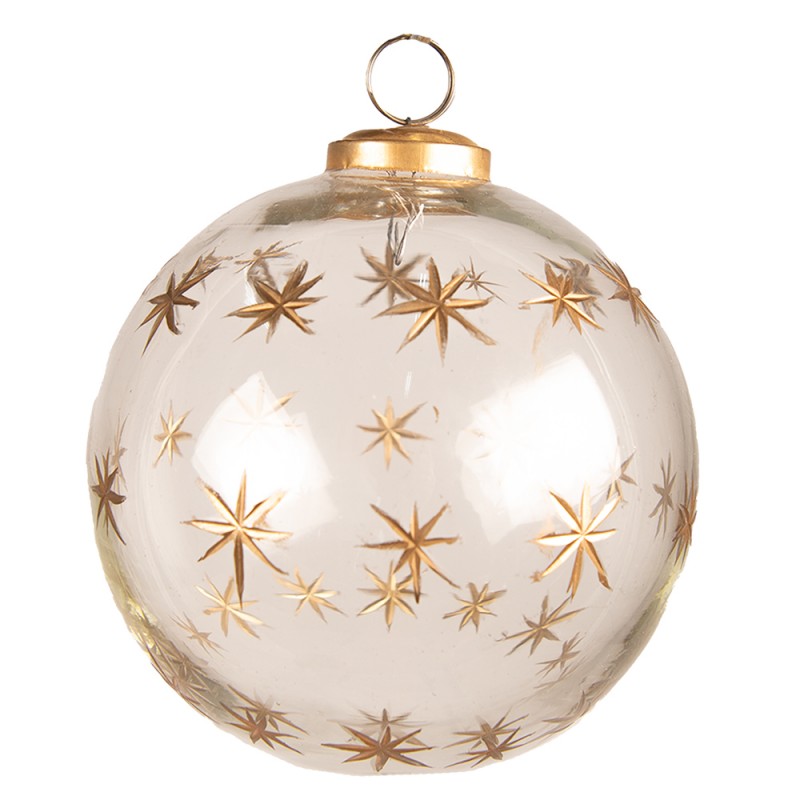 6GL4210L Boule de Noël Ø 15 cm Transparent Verre Étoiles Décoration de Noël
