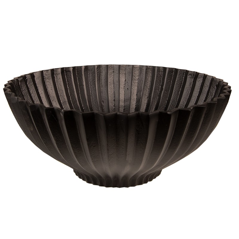 65089 Decorative Bowl Ø 33x14 cm Black Aluminium Round