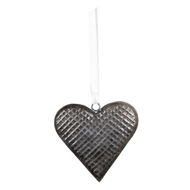 6Y5387L Decorative Pendant 17x16 cm Grey Iron Heart-Shaped Home Decor