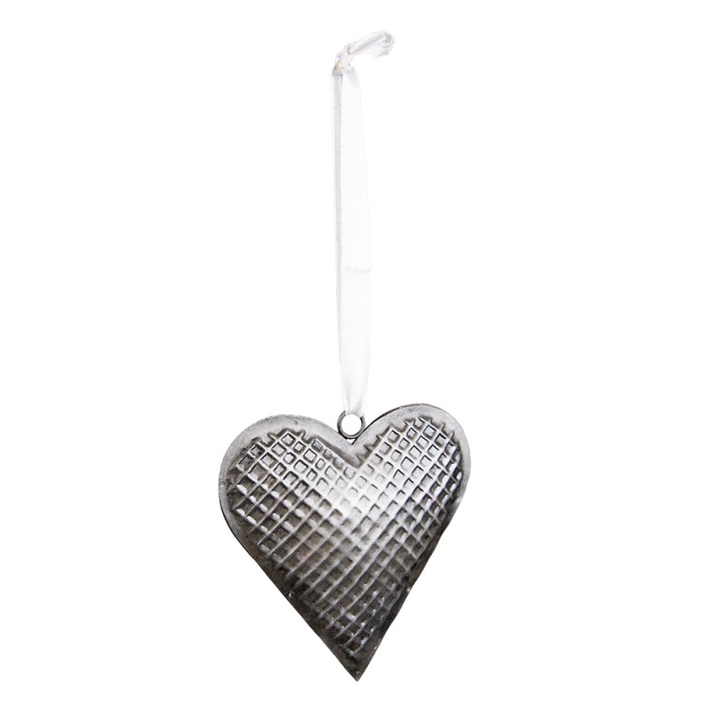 6Y5387M Decorative Pendant 10x10 cm Grey Iron Heart-Shaped Home Decor