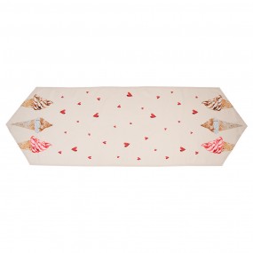2FAS65 Table Runner 50x160 cm Beige Pink Cotton Ice Cream Tablecloth