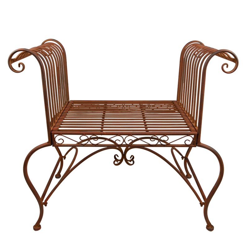 5Y1030 Chaise de jardin 76x41x71 cm Marron Fer Chaise de terrasse