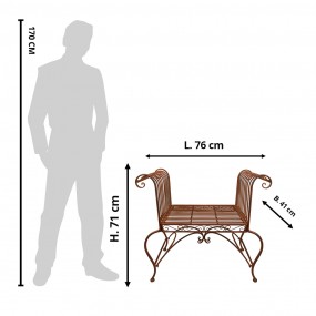 25Y1030 Garden Chair 76x41x71 cm Brown Iron Patio Chair