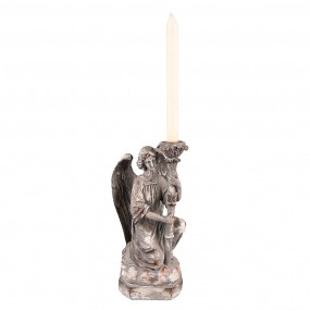 26PR3733 Kerzenständer Engel 29 cm Grau Kunststoff Kerzenständer