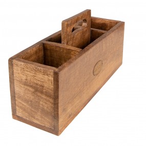 26H2228 Wooden Box 30x10x14 cm Brown Wood