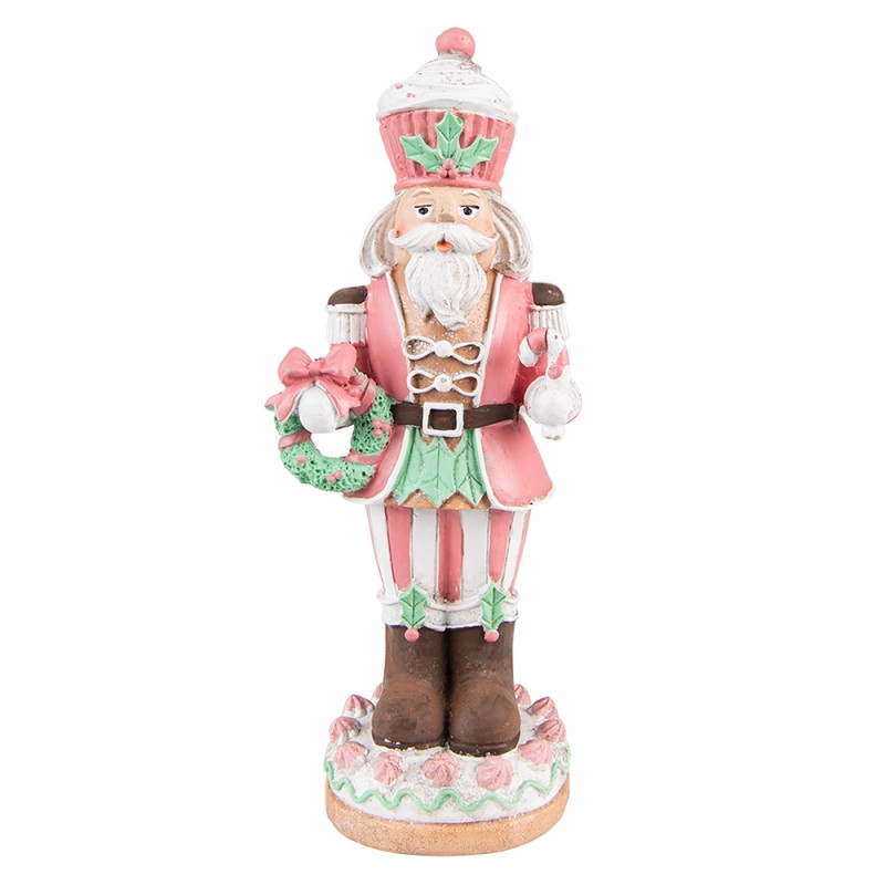 6PR3735 Figurine Nutcracker 24 cm Pink Polyresin Christmas Decoration