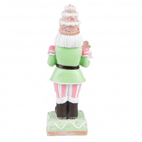 26PR3736 Figurine Nutcracker 24 cm Green Pink Polyresin Christmas Decoration