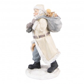 26PR3738 Figurine Santa Claus 21 cm Beige Grey Polyresin Christmas Decoration