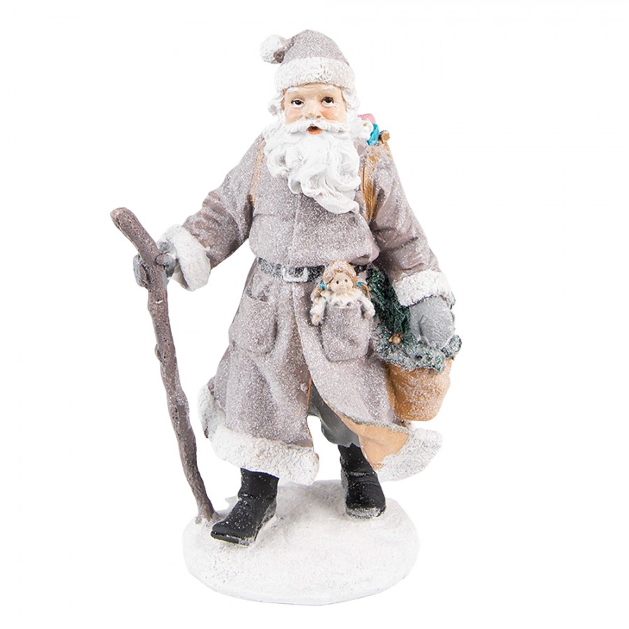 6PR3952 Figurine Père Noël 30 cm Couleur or Polyrésine Figurines de Noël