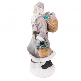 26PR3740 Figurine Santa Claus 21 cm Grey Brown Polyresin Christmas Decoration