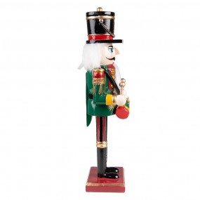 26PR3811 Figurine Casse-noisette 30 cm Vert Rouge Polyrésine Décoration de Noël