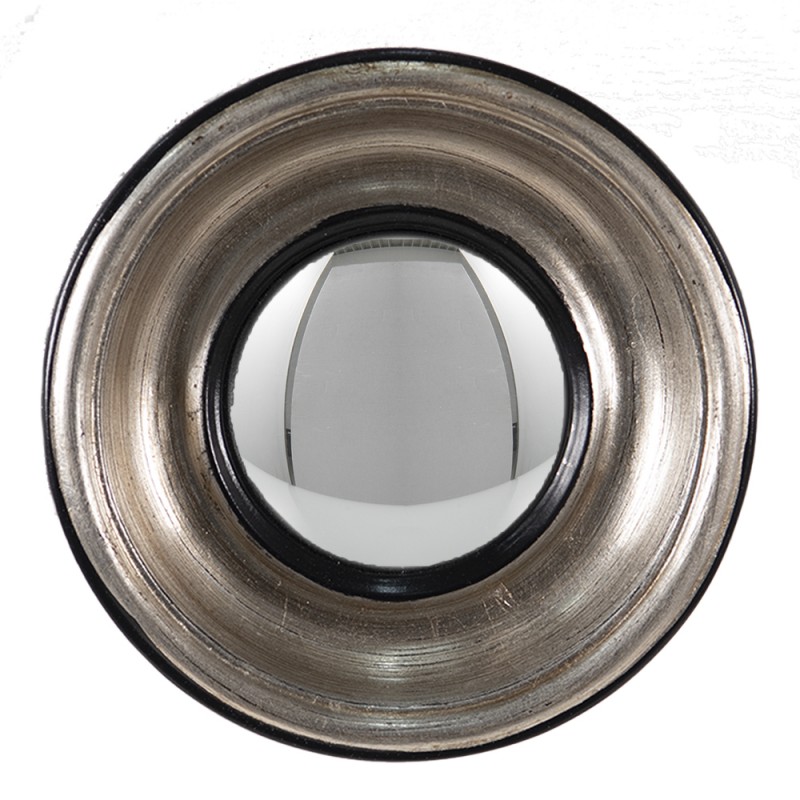 62S235 Mirror Ø 18 cm Silver colored Black Plastic Round Convex Mirror