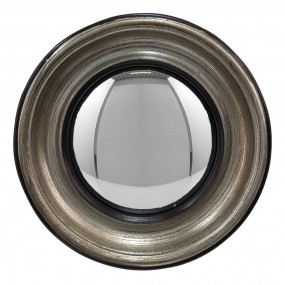 262S236 Mirror Ø 23 cm Silver colored Black Plastic Round Convex Mirror