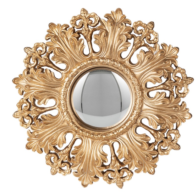 62S251 Specchio Ø 20 cm Color oro Plastica Rotondo Specchio convesso